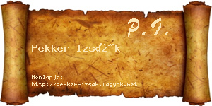 Pekker Izsák névjegykártya